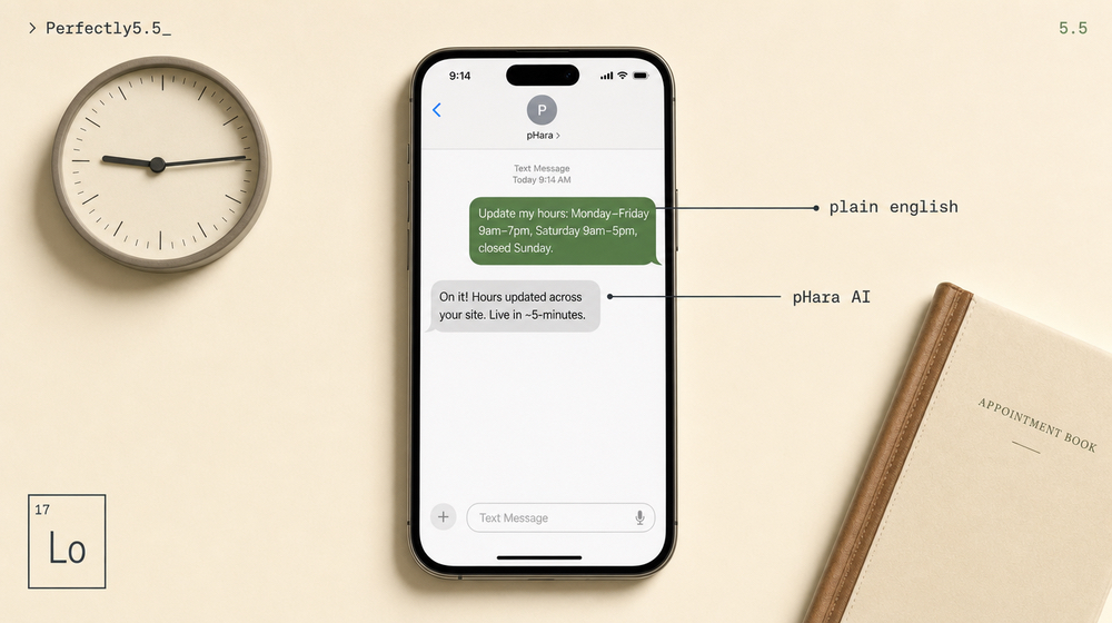 Update your hearing clinic’s hours, location, and contact info by text